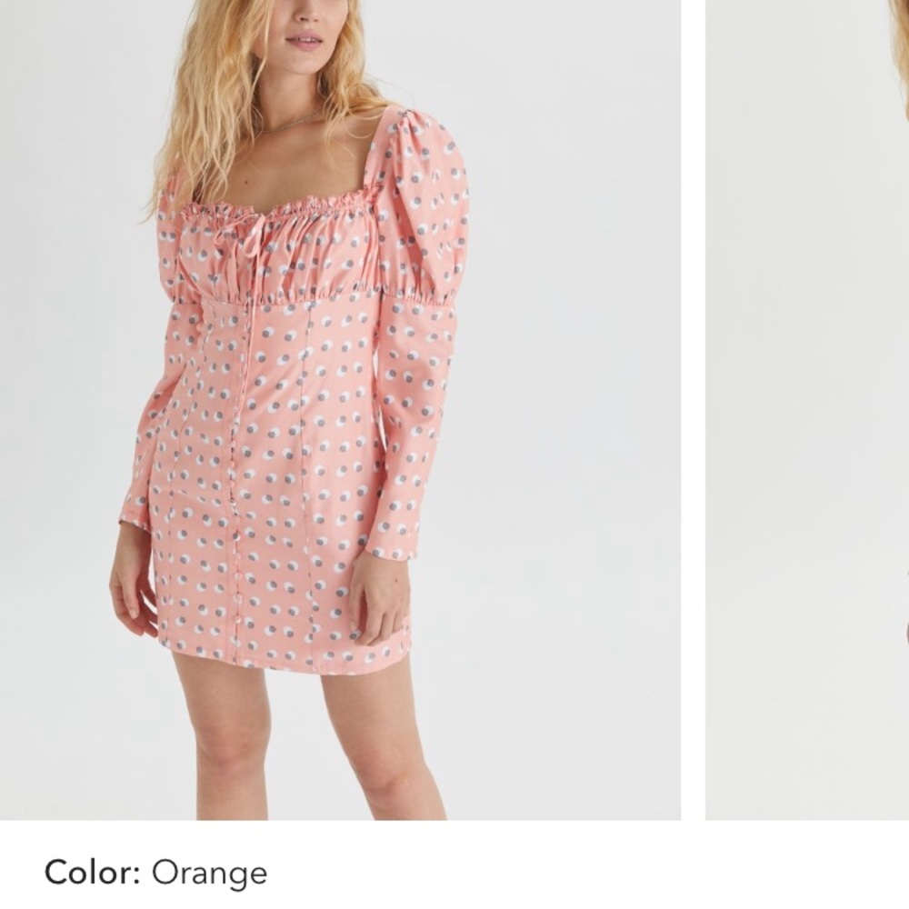 UO X Eggie orange Zen button front mini dress